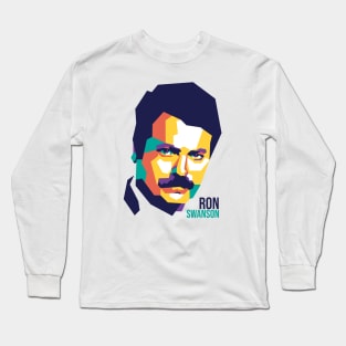 Ron Swanson On WPAP Long Sleeve T-Shirt